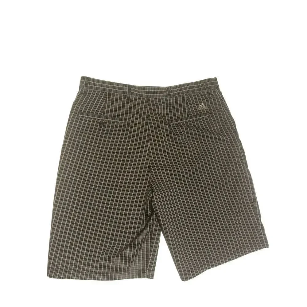 Adidas Performance Activity Golf Shorts Brown Black Plaid Men’s Size 34